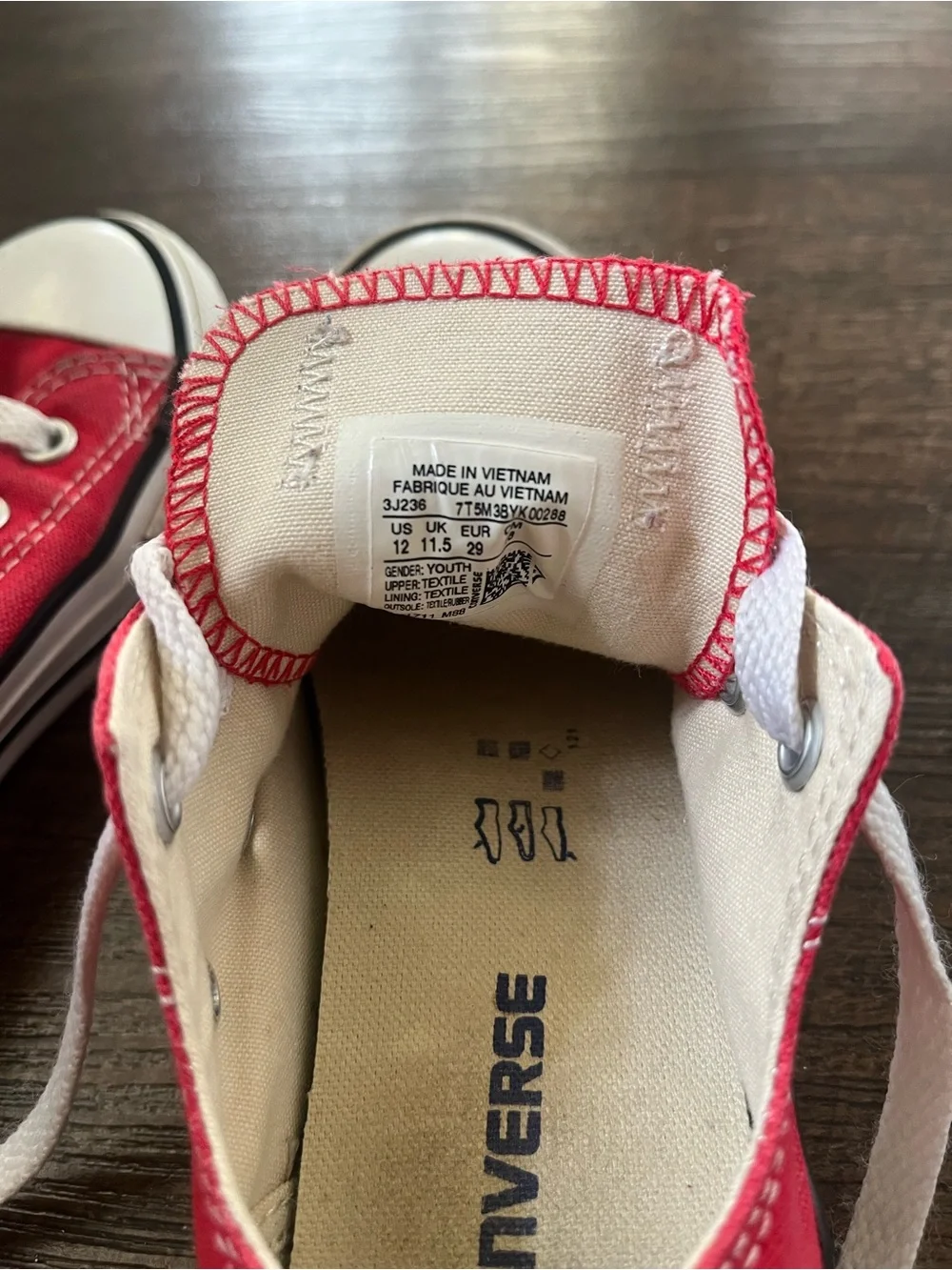 Converse Kids Red Canvas Low-Top Sneakers with White Laces
